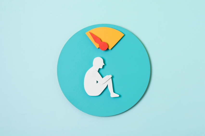 fondo azul con icono de una persona 